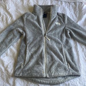 Grey women’s north face jacket.
